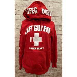 Popularity Products Lifeguard Outer Banks Hoodie Sweatshirt Red Cotton - Size M